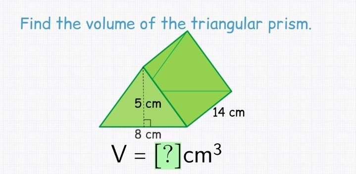 Find the volume of the triangular prism,-example-1