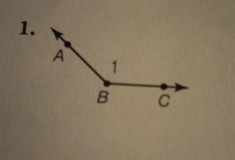 Name each angle in four ways. Then classify the angle as acute, right, obtuse, or-example-1