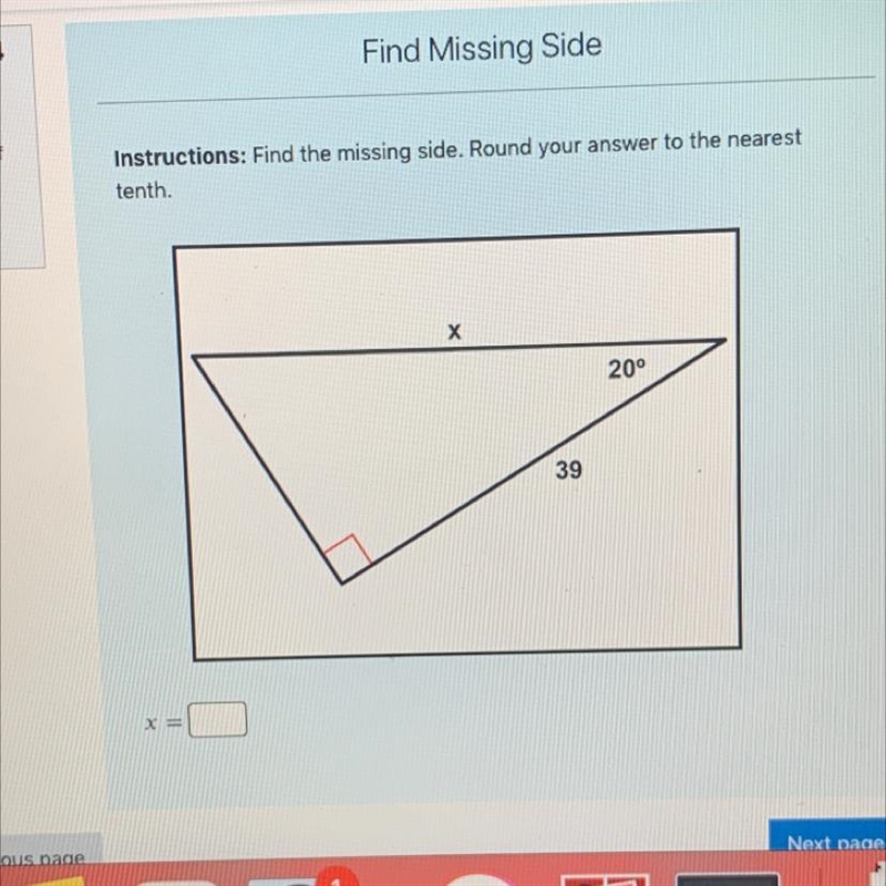 Find the missing side.-example-1