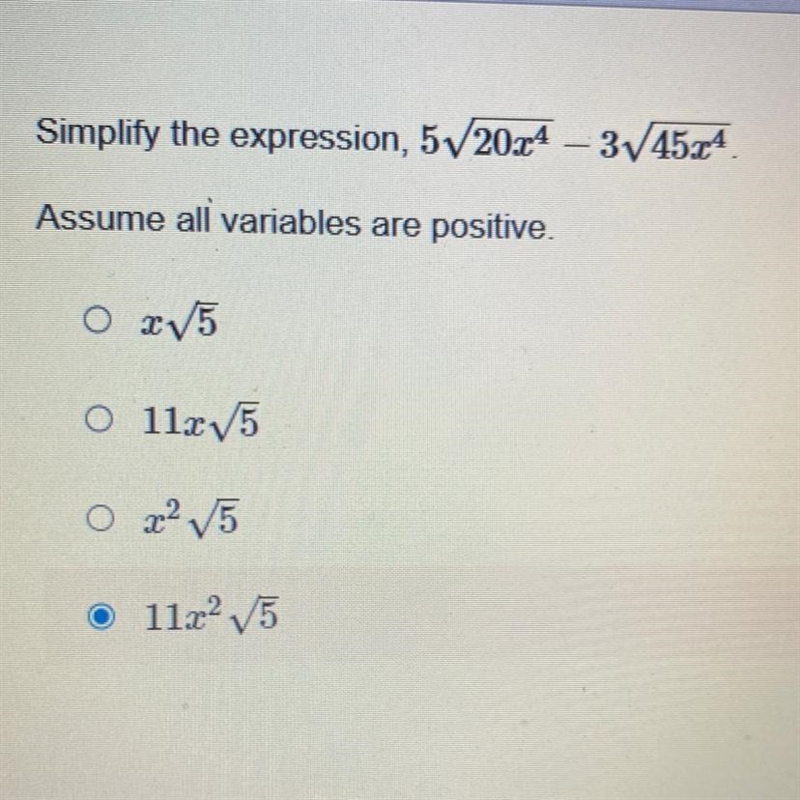 Simplify the expression, Assume all variables are positive.-example-1