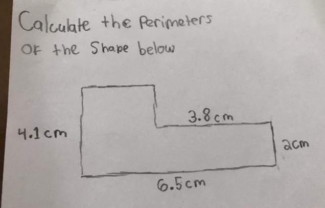 Calculate the perimeter of the shape below-example-1