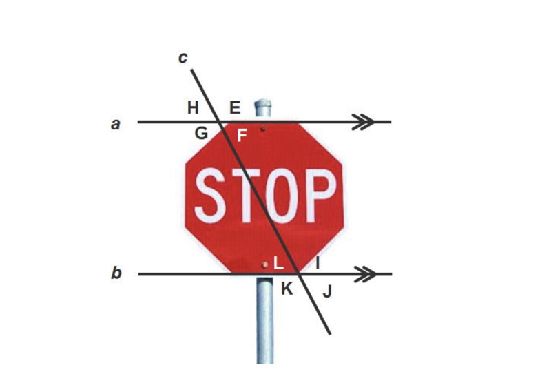 ​What is the measure of ∠E? Explain how you know. (1 point) e) What is the measure-example-1