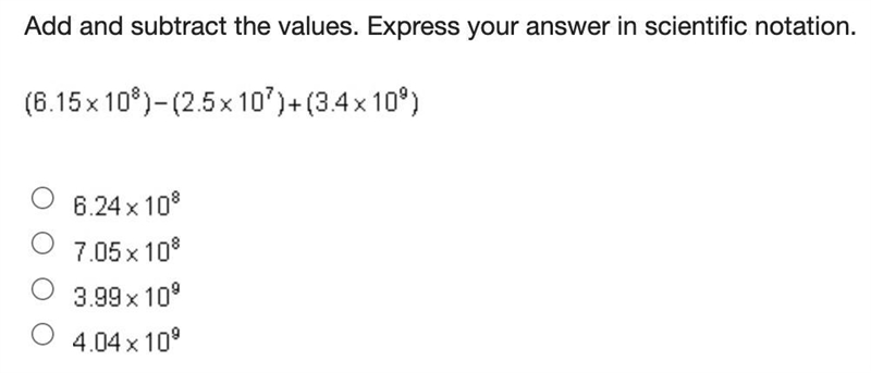 Add and subtract the values. Express your answer in scientific notation.(6.15 times-example-1