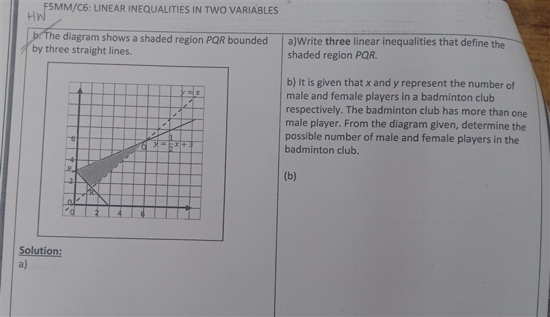 F5MM/C6: LINEAR INEQUALITIES IN TWO VARIABLES Solving problems involving systems of-example-1