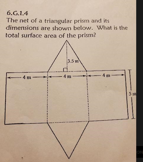 the net of a triangle prism and its dimensions are 3.5m, 4m, 4m, 4m and 5m. what is-example-1