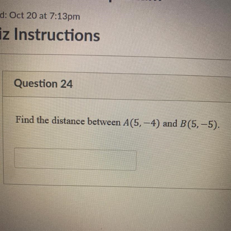 Find the distance between A(5,-4) and B(5,-5)-example-1