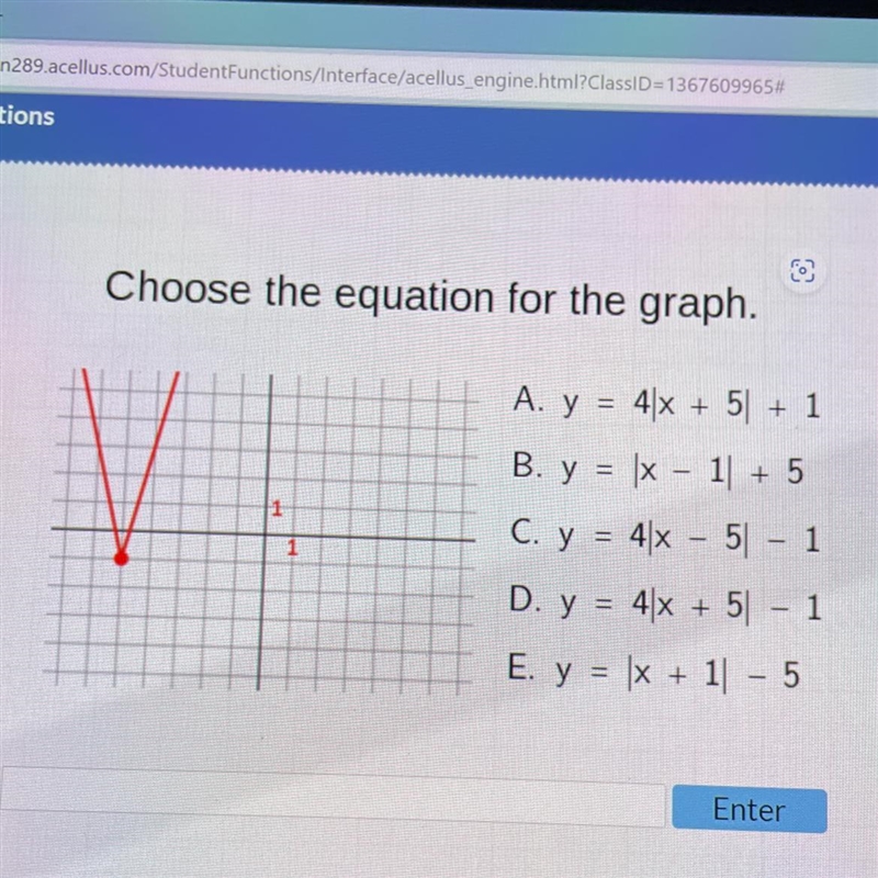 Help please !! Choose the equation for the graph.-example-1