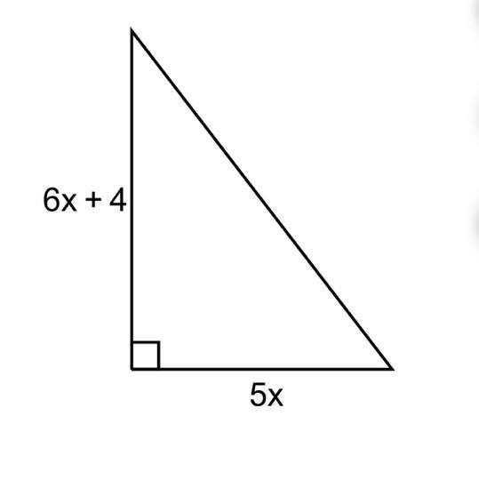 What is the length of the hypotenuse of the triangle when x=10​?-example-1