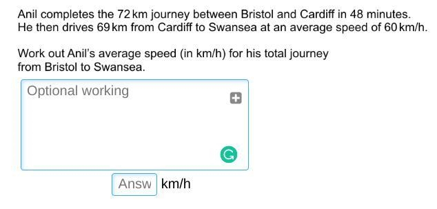 Anil completes the 72km journey between Bristol and Cardiff in 48 minutes. He then-example-1