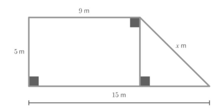 Consider the following shape. Find the value of x. Round your answer to two decimal-example-1