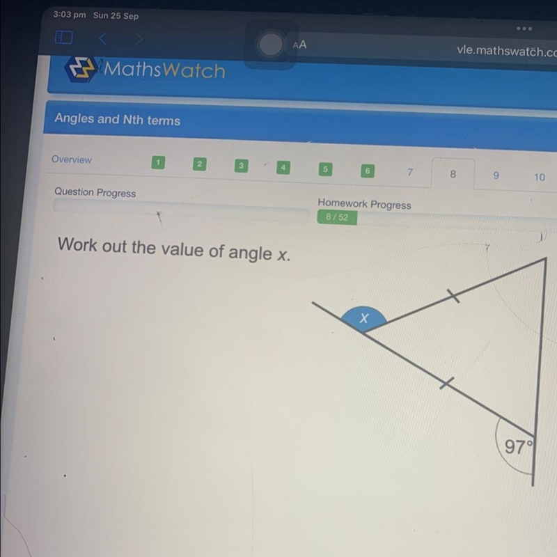 Work out the value of angle x-example-1