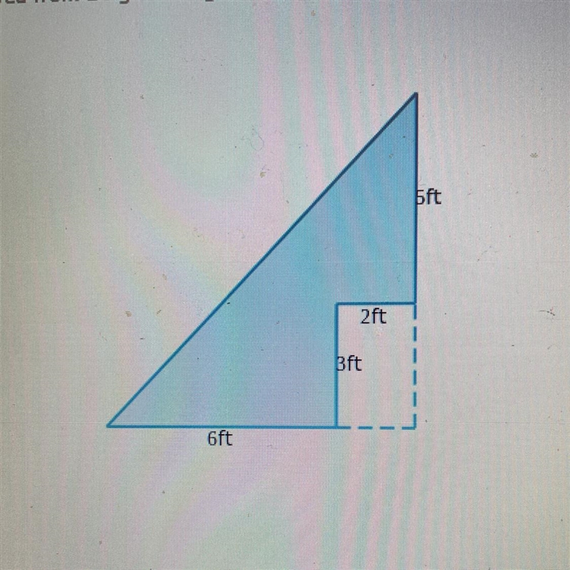 A rectangle is removed from a right triangle to create the shaded region shown below-example-1