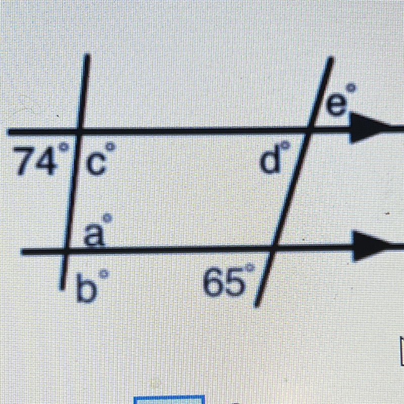 Determine the size of all missing angles: angle a = angle b = angle c = angle d = angle-example-1