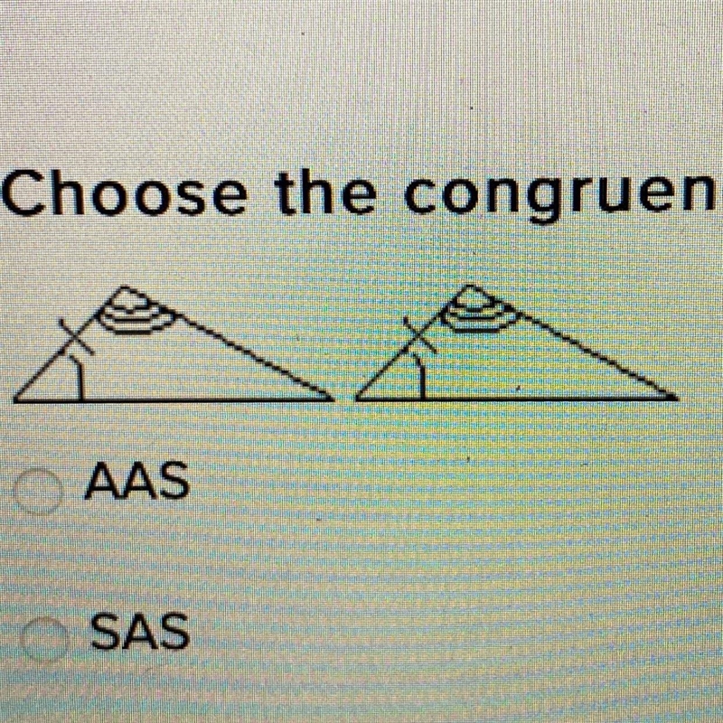 Choose the congruence theorem that you would use to prove the triangles congruent-example-1