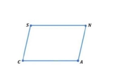 In a parallelogram SCAN, s = 4x + 15° and a = 2x + 95°. Solve for x and the measure-example-1