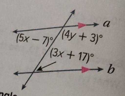 Find the variables in the figure (x and y) please and thank you!! ​-example-1