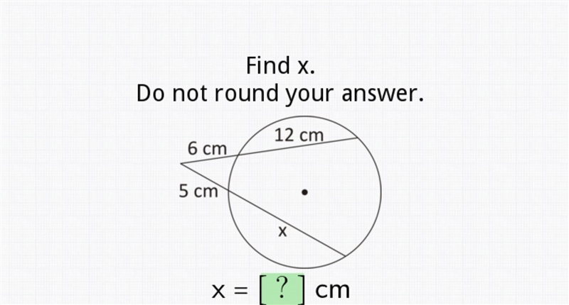 53 points!!! find x. do not round your answer. 5cm 6cm 12cm x-example-1