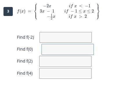 Evaluate Piecewise Functions, please help asap! Thank you!-example-1