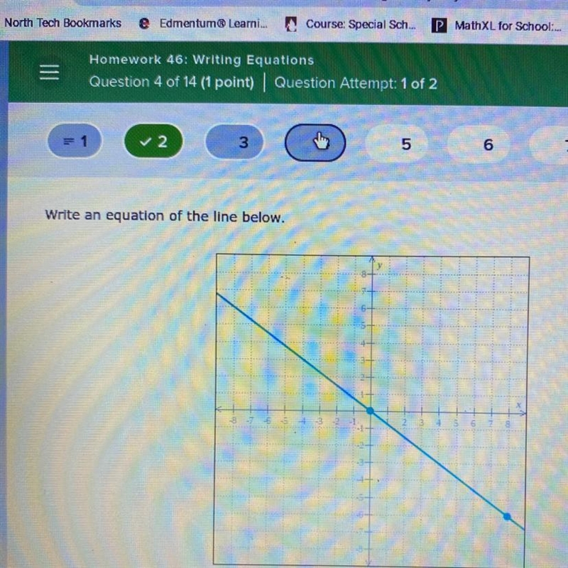 Write an equation of the line below.-example-1