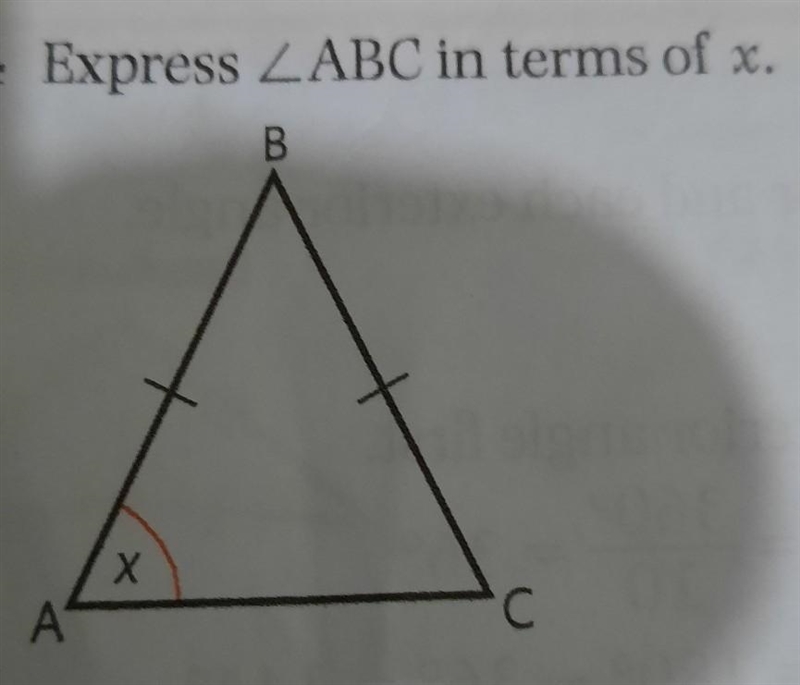 How to express ABC in terms of x?​-example-1