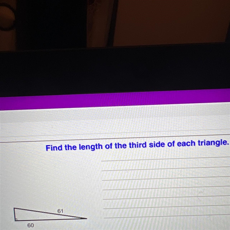 Find the length of the third side of each triangle.-example-1