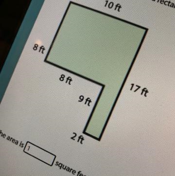 What is the area of the combined rectangle-example-1