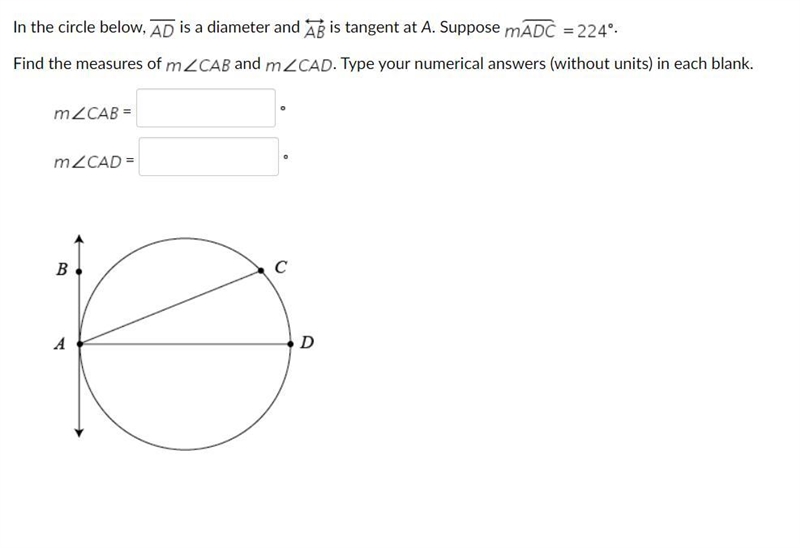 In the circle below, stack A D with bar on top is a diameter and stack A B with left-example-1