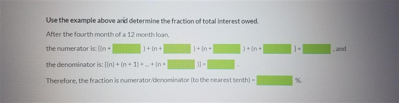 Use the example above and determine the fraction of total interest owed. After the-example-1