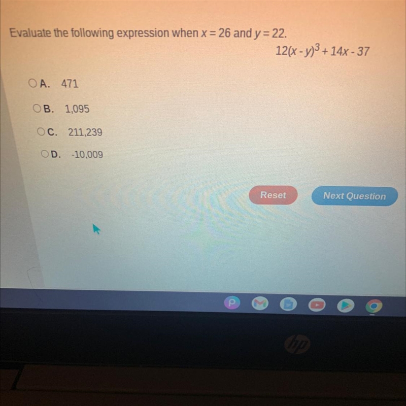 Evaluate the following expression when x = 26 and y = 22. PICTURE SHOW! PLS HELP ME-example-1