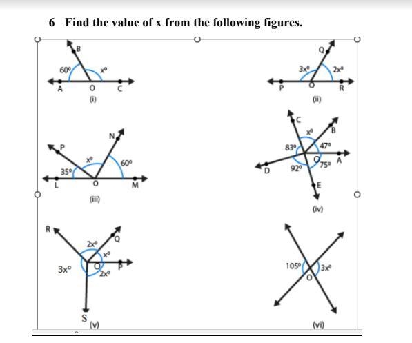 6 Find the value of x from the following figures. 1)-example-1