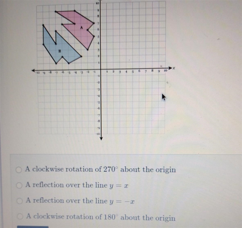 Which transformation would take figure a to figure b​-example-1