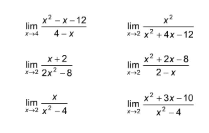 Identify the expressions for which limits exist.-example-1