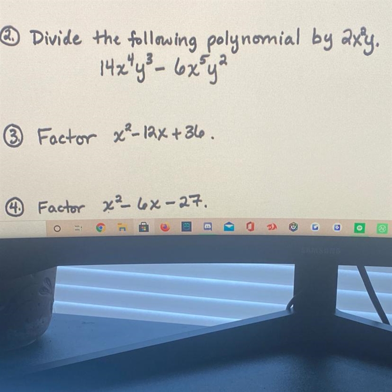 Divide the following polynomial by 2x^2y14^x4y^3-6x^5y^2the ^ stands for exponentplease-example-1