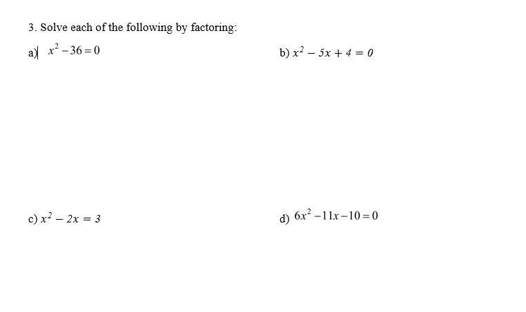 Please solve each of the following by factoring!-example-1