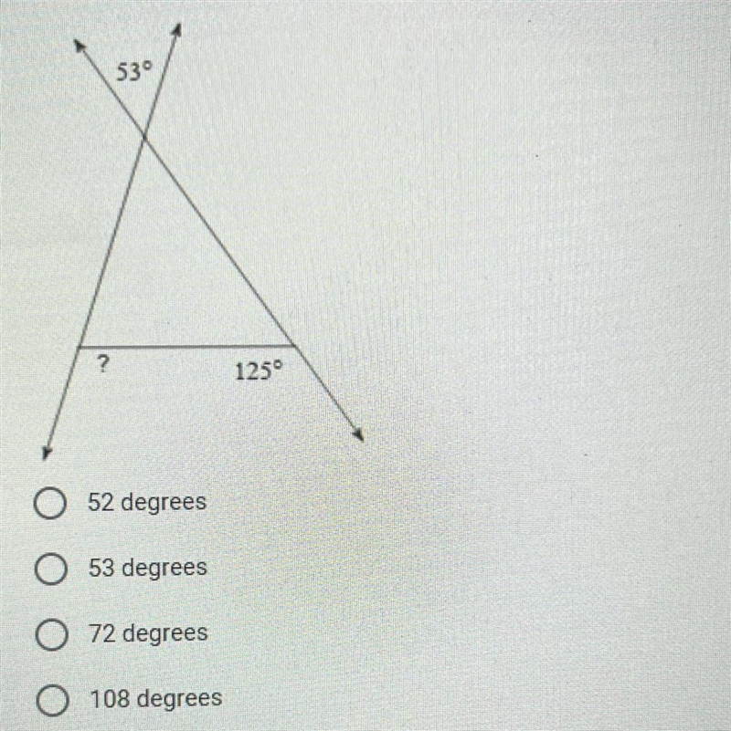 Find the missing angle in the figure below.-example-1