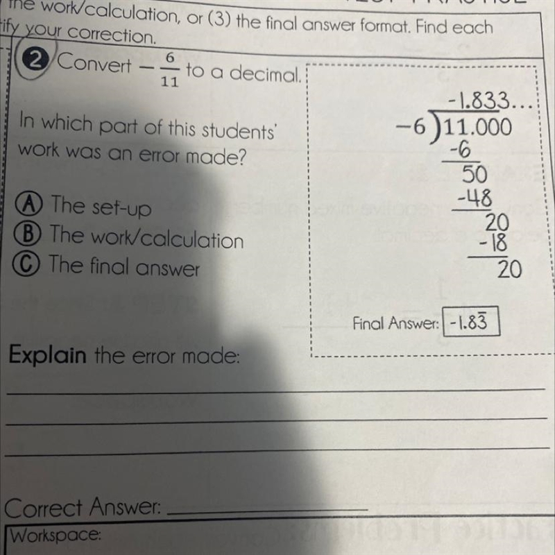 PLEASE HELP ME ALL YOU NEED TO DO IS FIND WHERE THE ERROR WAS MADE AND WHAT WAS THE-example-1