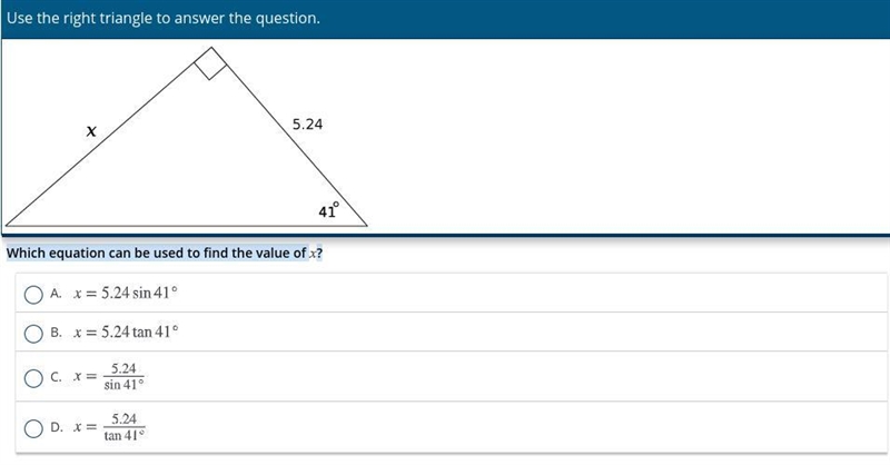 Which equation can be used to find the value of x?-example-1