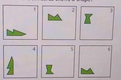 each of the six cards shiws a shape. which pair of cards show a shape and its image-example-1