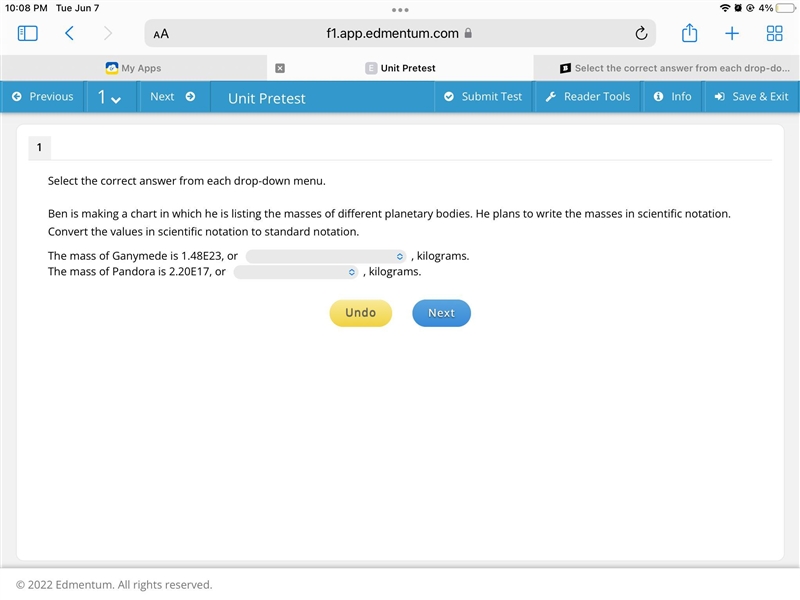 Help ASAP Ben is making a chart in which he is listing the masses of different planetary-example-1