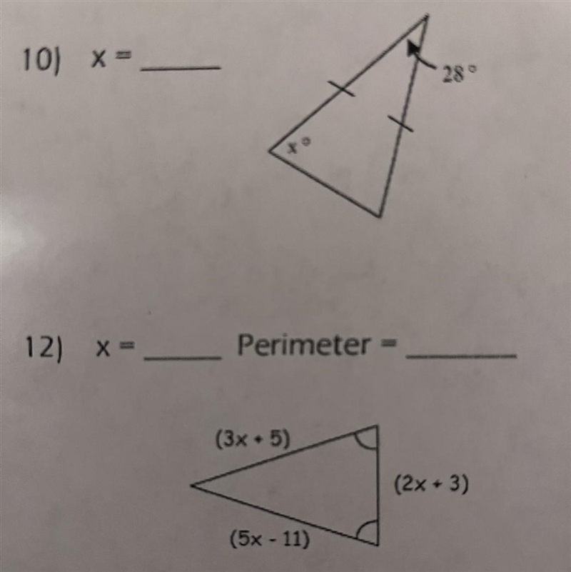 NEEED HELP PLSSSS . Find x in triangles Geometry.-example-1