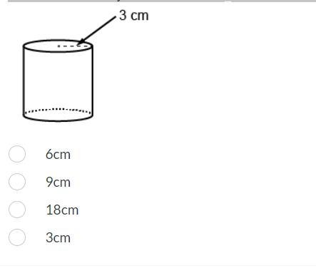 The volume of a cylinder is 54 π cm3. If the radius is 3 cm, what is the height of-example-1