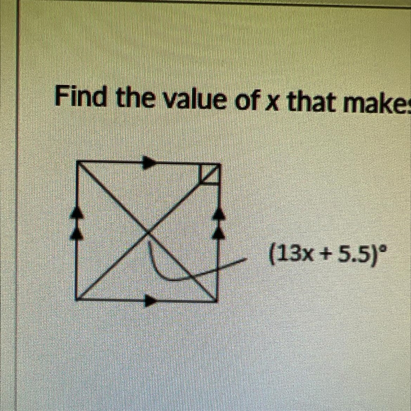 Find the value of x that makes the parallelogram a square-example-1