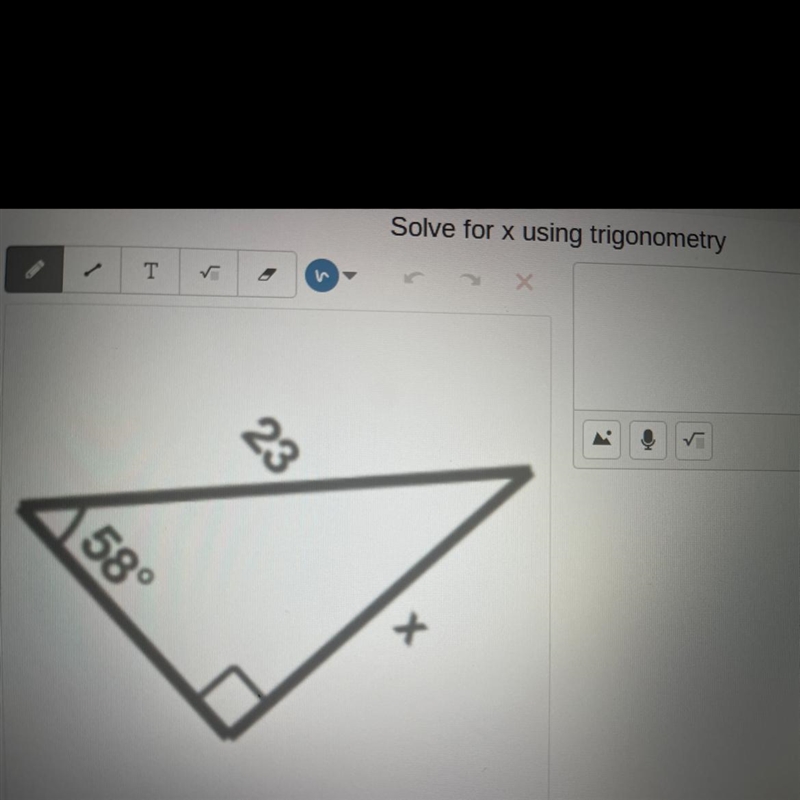 Solve for X using Trigonometry Will give thanks and five stars-example-1