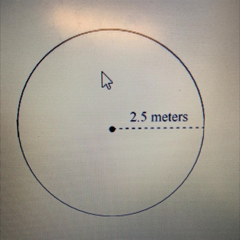 What is the area of the circle below, in square meters? Round your answer to the nearest-example-1