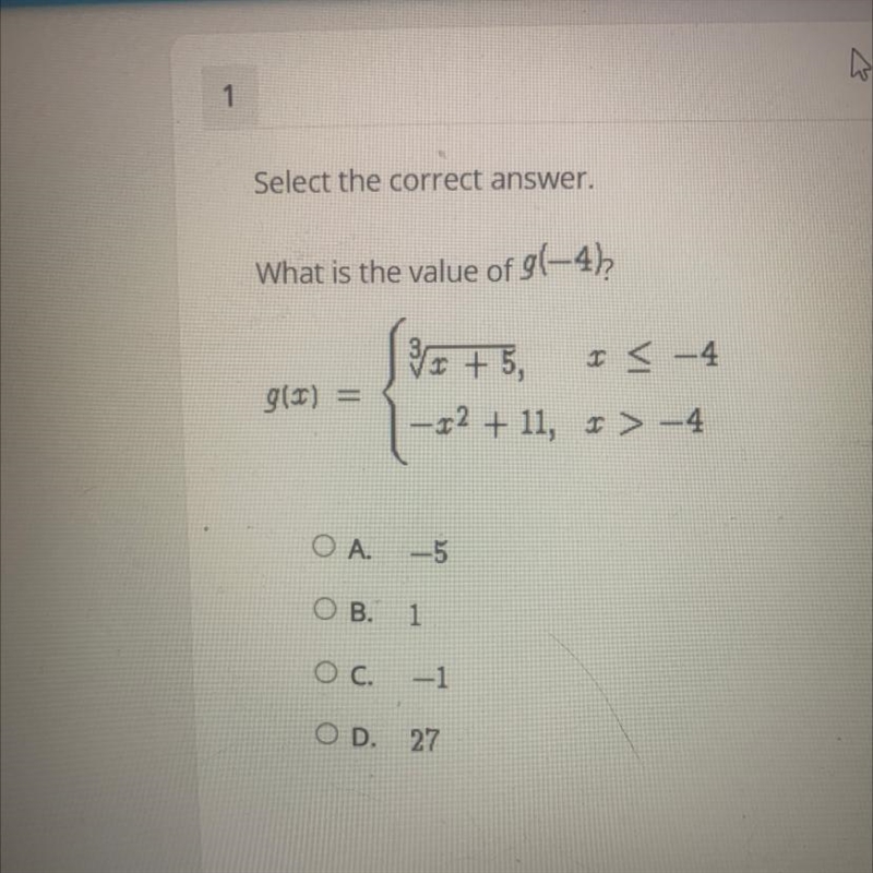 What is the value of g(-4)-example-1