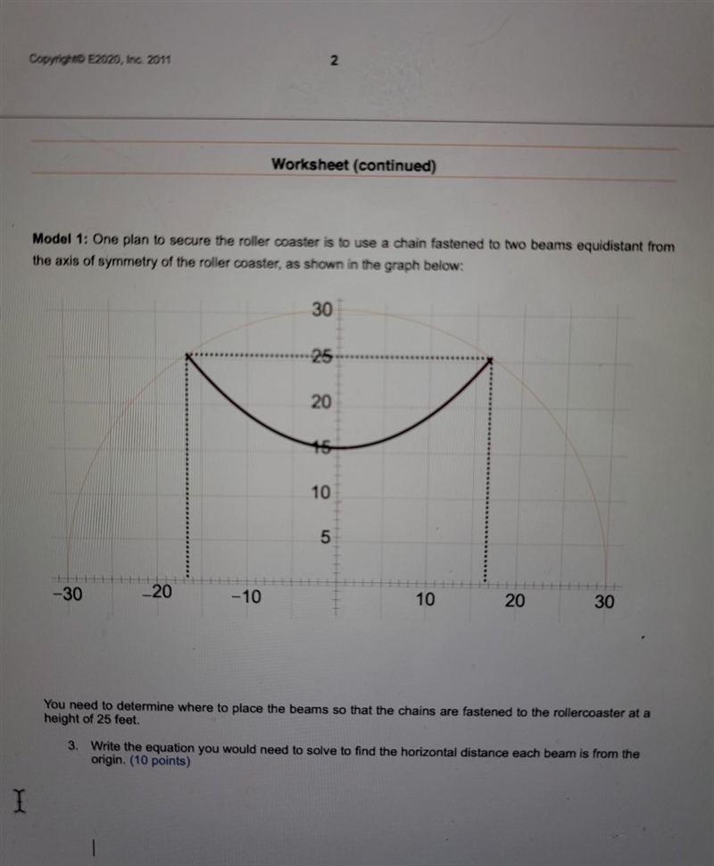 Write the equation you would need to solve to find the horizontal distance each beam-example-1