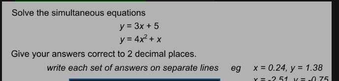 Solve the simultaneous equations ​-example-1