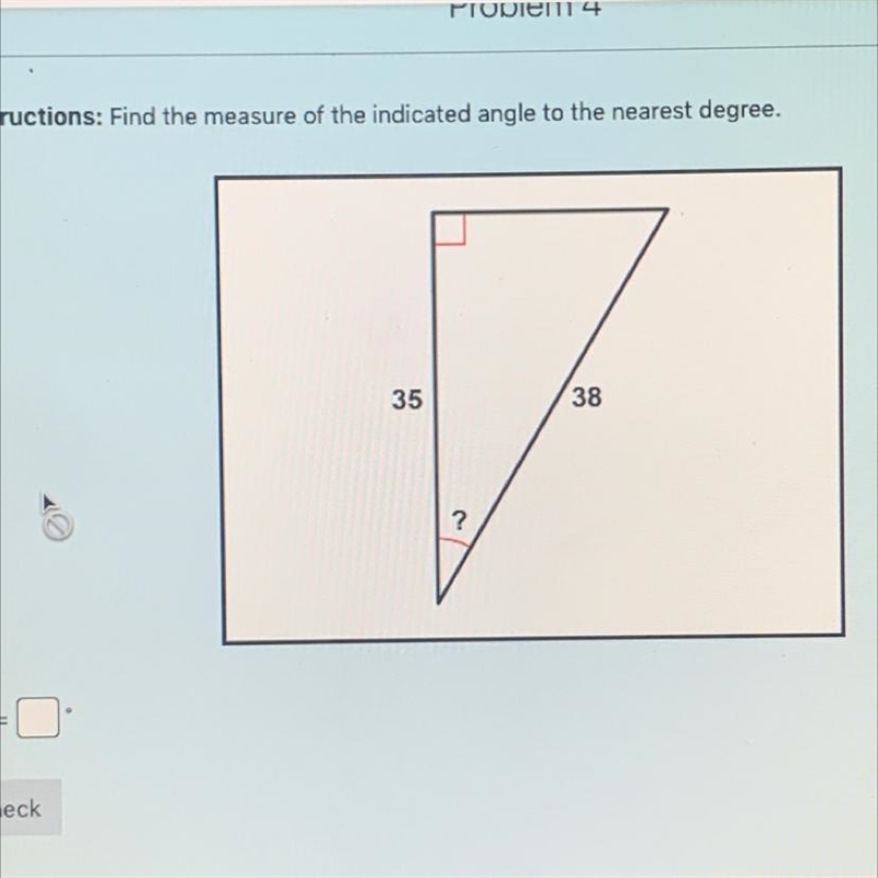 Find the measure of the indicated angle to the nearest degree.-example-1