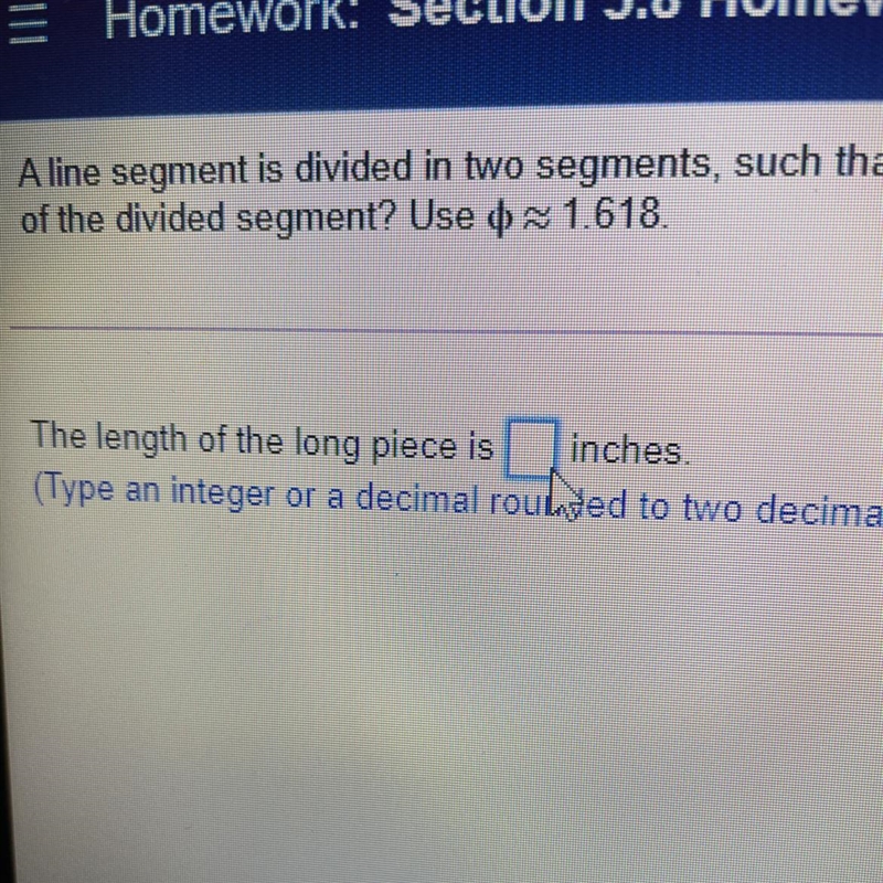 Can someone help me with this please? A line segment is divided in two segments, such-example-1