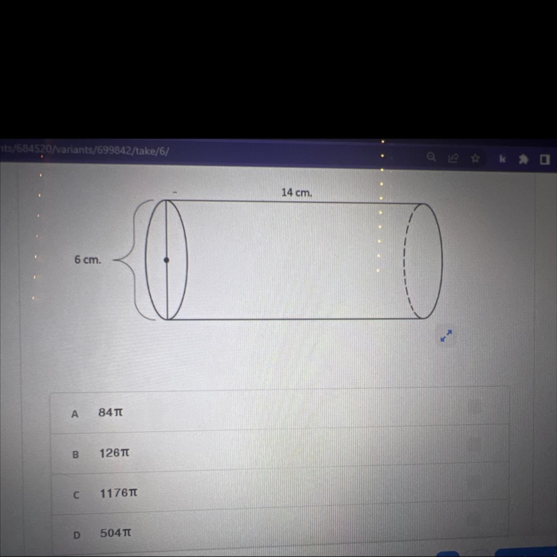 Give the volume of the cylinder below-example-1